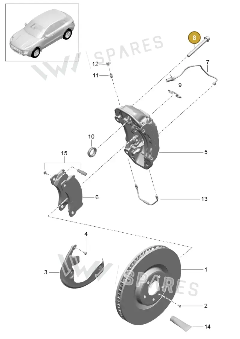 PAF004571 — Porsche Macan (2013-2018) diagram p44602000, position 8