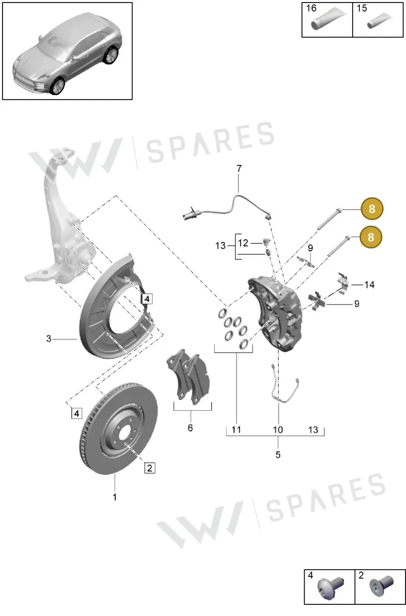 PAF004571 — Porsche Macan (2018-2022) diagram p52602005, position 8