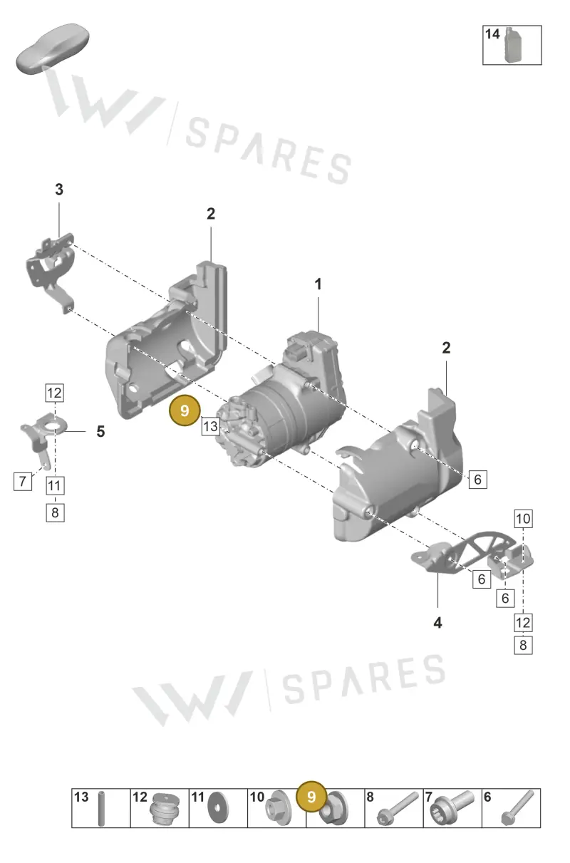 PAF004591 — Porsche Taycan Sport Turismo (2019-2024) diagram p56814200, position 9
