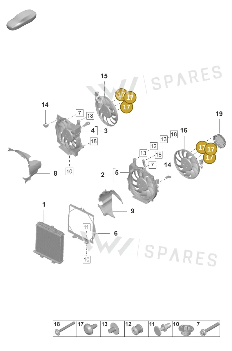 PAF004902 — Porsche Taycan Sport Turismo (2019-2024) diagram p56155200, position 17