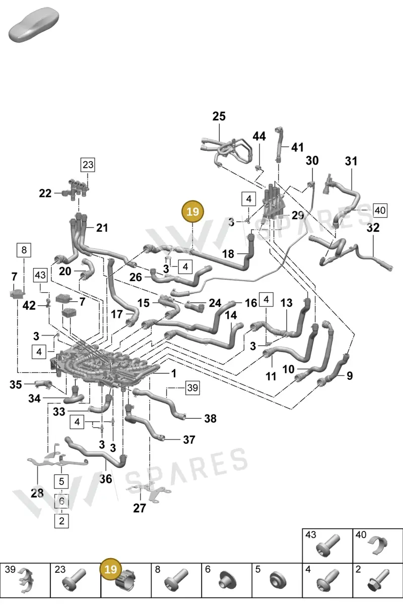 PAF005377 — Porsche Taycan Sport Turismo (2023-2025) diagram p64155050, position 19