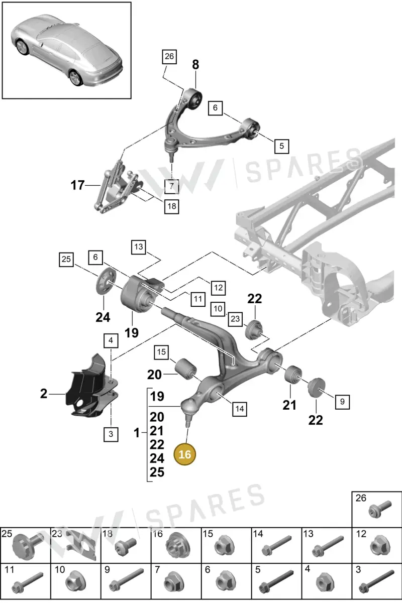 PAF005633 — Porsche Panamera (2016-2020) diagram p49401010, position 16