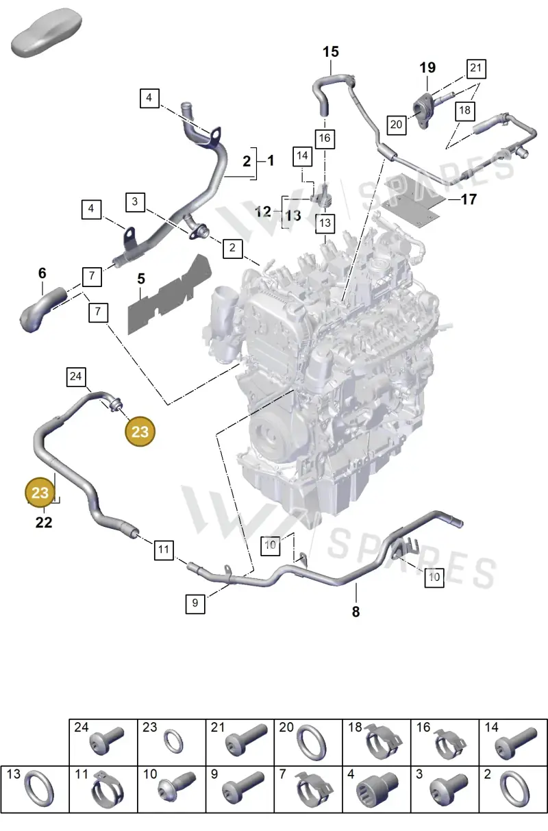 PAF006114 — Porsche Cayenne Coupe (2023-2023) diagram p60105050, position 23