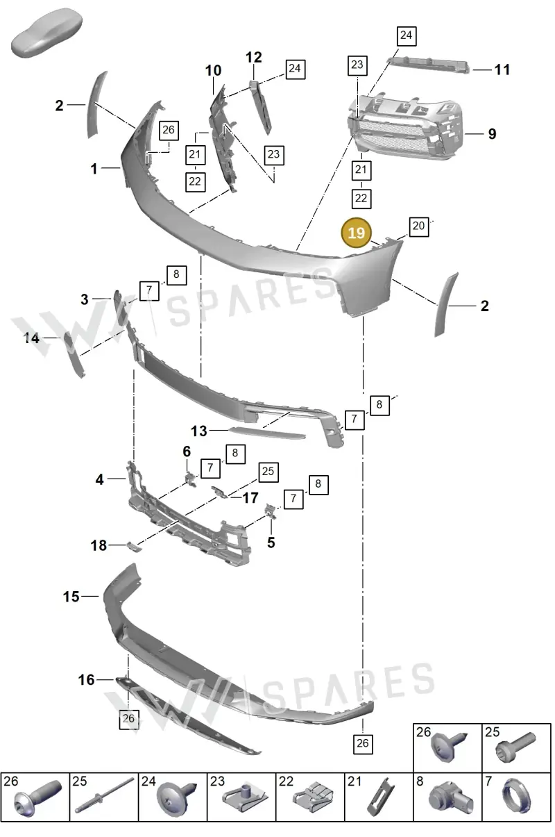 PAF006122 — Porsche 911 (2018-2024) diagram p53802040, position 19