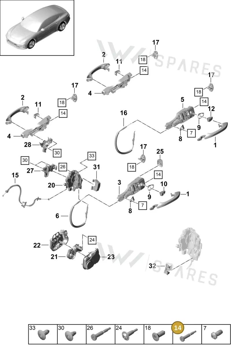 PAF00651400 — Porsche Panamera (2016-2020) diagram p49804005, position 14