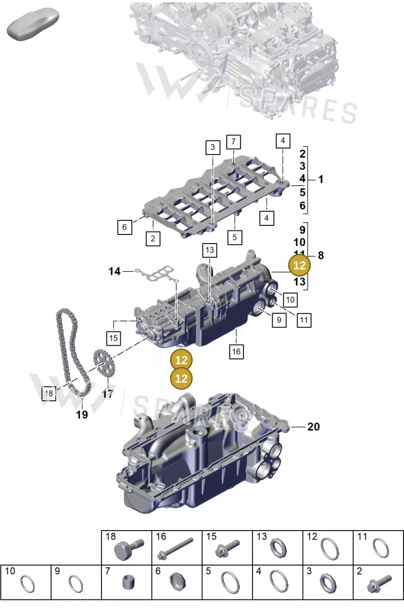 PAF007025 — Porsche 911 (2021-2022) diagram p59104000, position 12