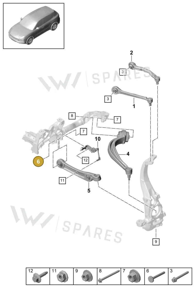 PAF007028 — Porsche Cayenne (2017-2023) diagram p51401010, position 6