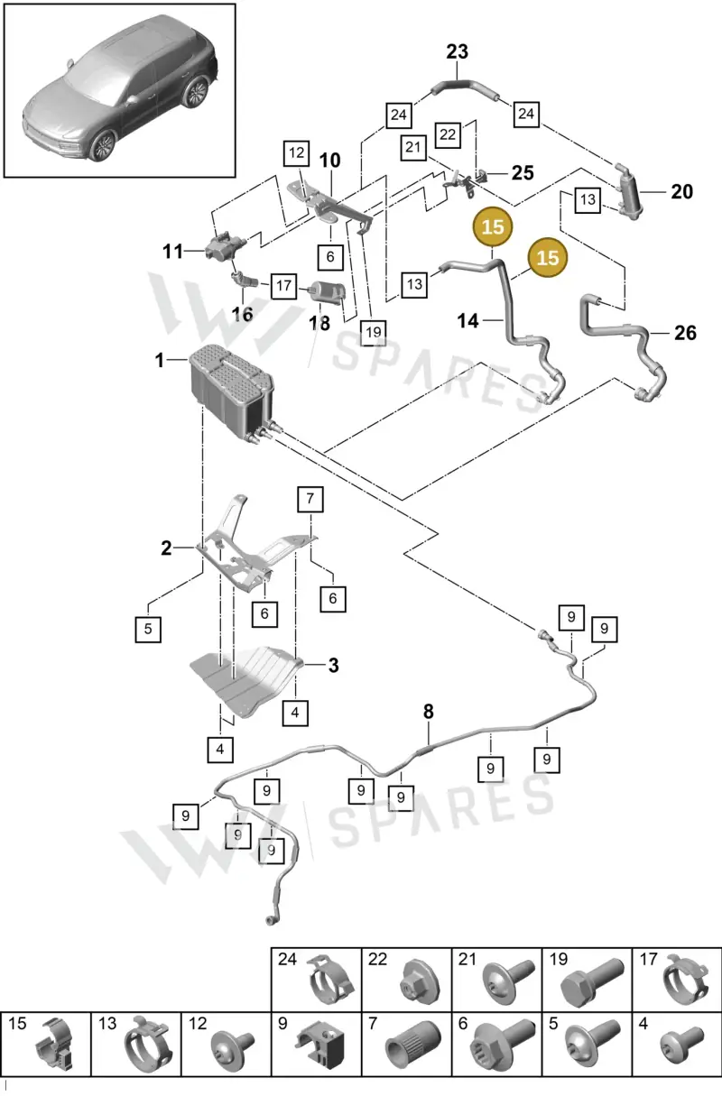 PAF00713700 — Porsche Cayenne (2017-2023) diagram p51201060, position 15