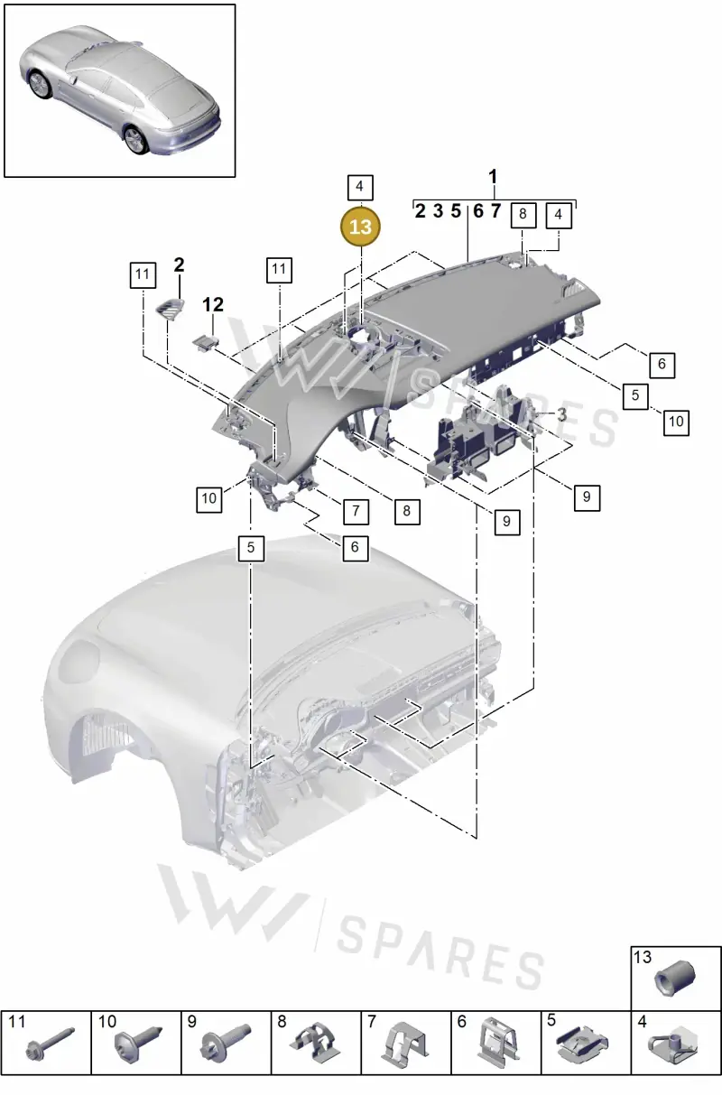 PAF007863 — Porsche Panamera (2016-2020) diagram p49809000, position 13