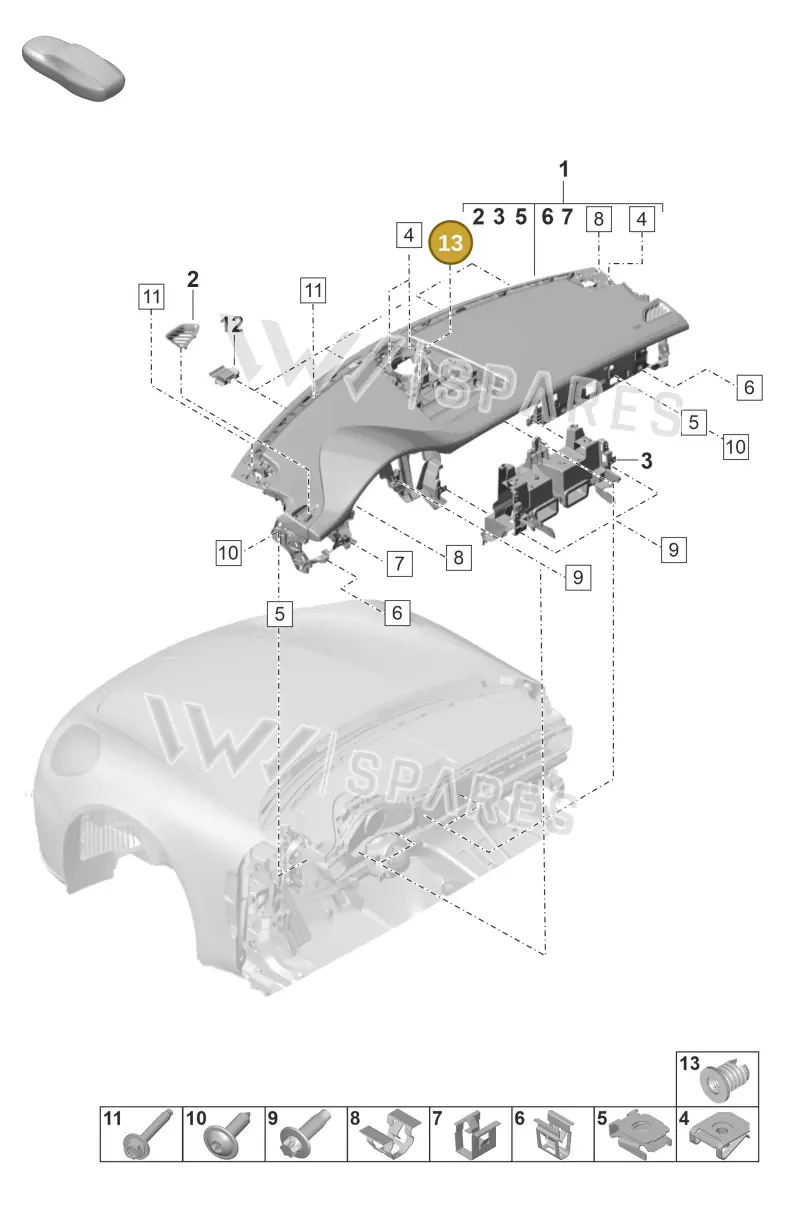 PAF007863 — Porsche Panamera (2020-2023) diagram p58809000, position 13