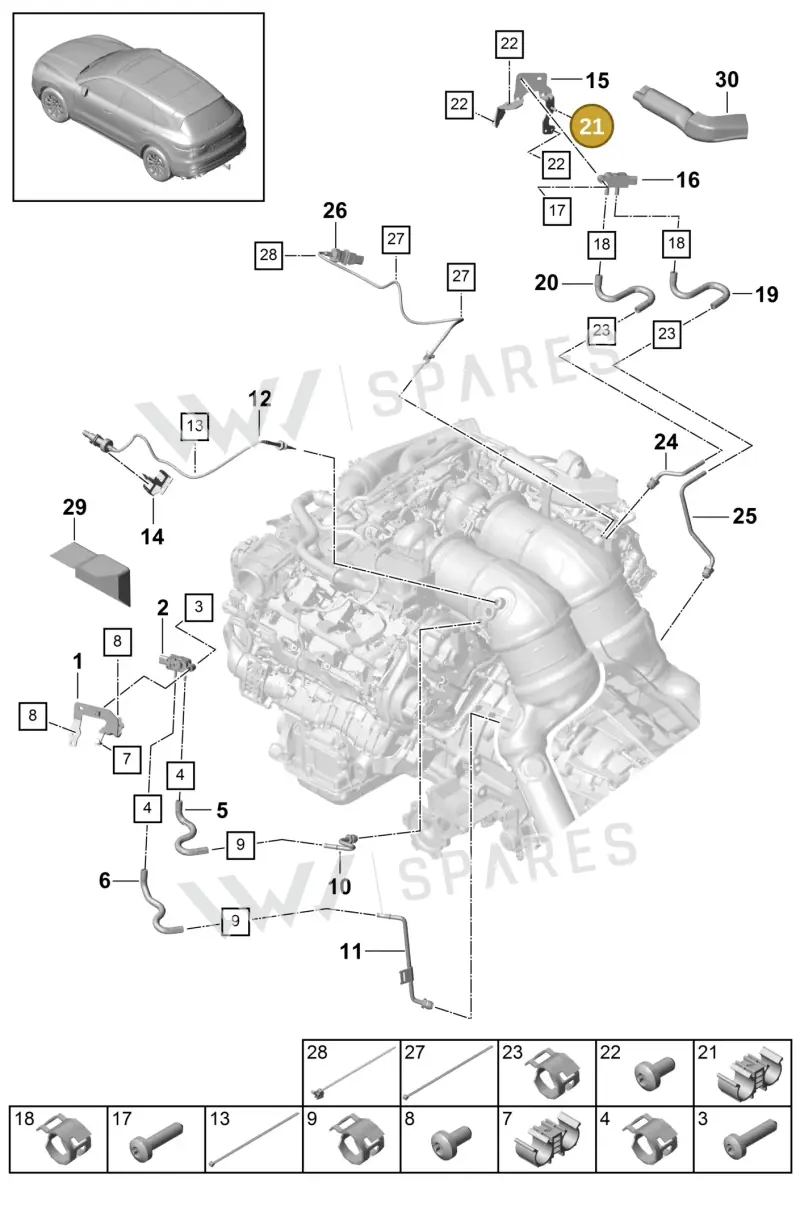PAF007936 — Porsche Cayenne (2017-2023) diagram p51202210, position 21