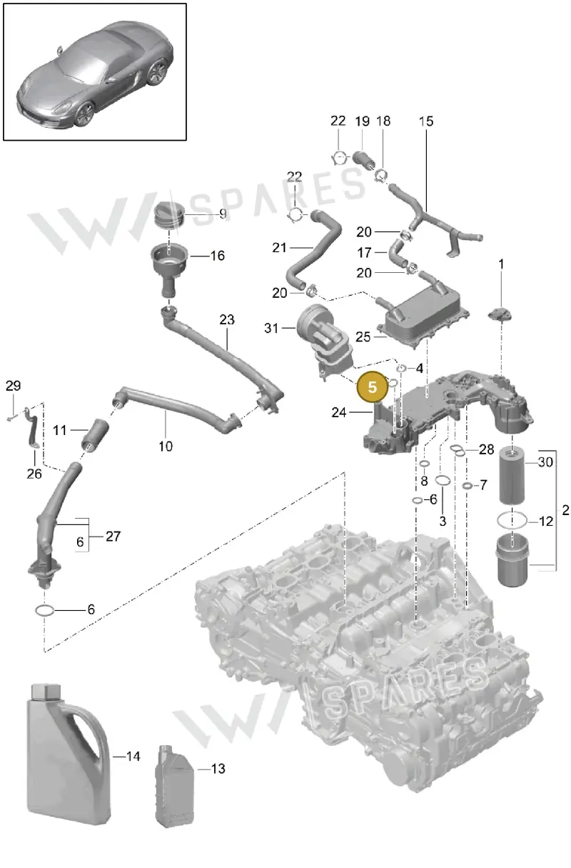 PAF008085 — Porsche Boxster (2012-2016) diagram p39104005, position 5