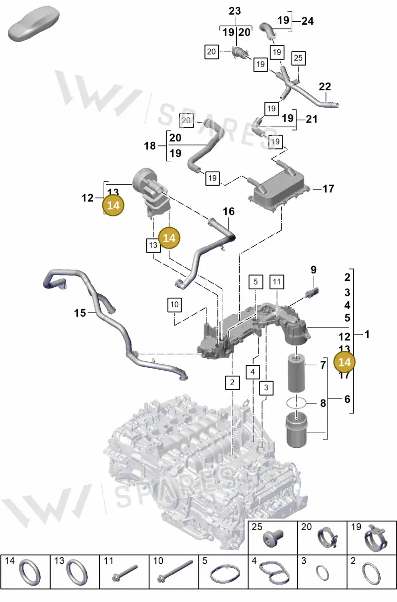 PAF008086 — Porsche Boxster Spyder (2019-2020) diagram p55104110, position 14