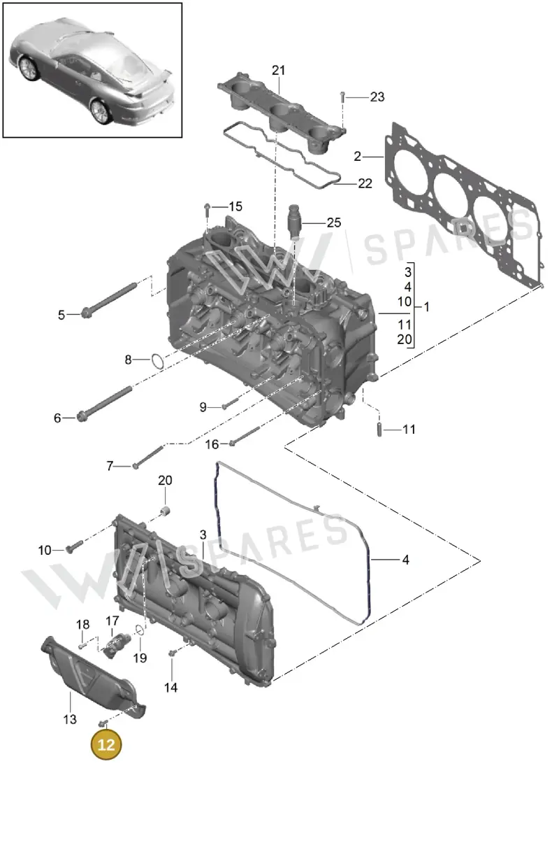 PAF008124 — Porsche 911 (2013-2020) diagram p41103000, position 12