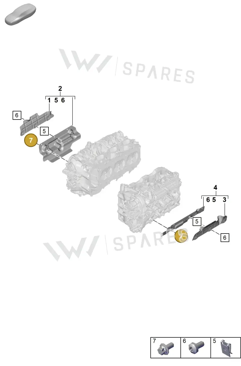 PAF008124 — Porsche Boxster Spyder (2019-2020) diagram p54103030, position 7