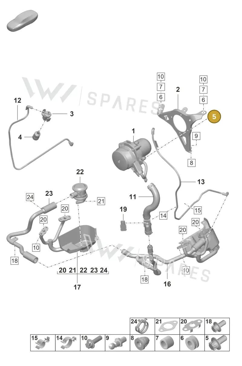 PAF008124A — Porsche 911 (2021-2022) diagram p59108000, position 5