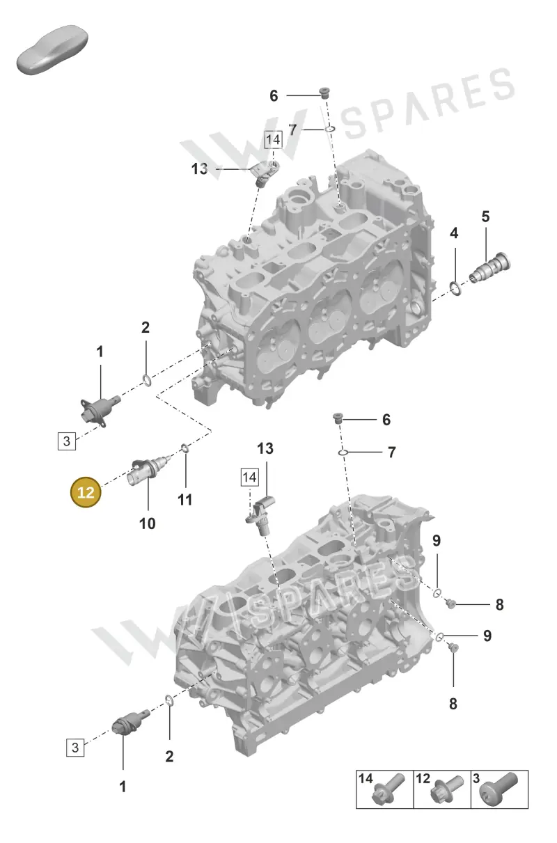 PAF008124 — Porsche 911 (2024-2025) diagram p53103020, position 12