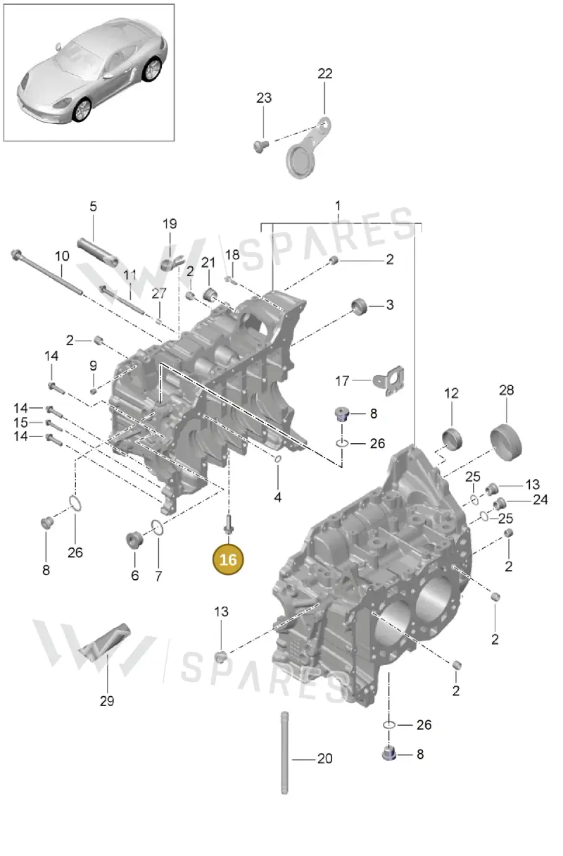 PAF008126 — Porsche Cayman (2016-2019) diagram p50101005, position 16