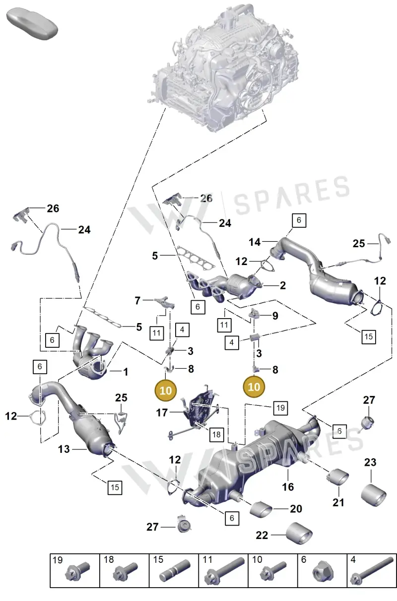 PAF008126 — Porsche Boxster Spyder (2019-2020) diagram p55000001, position 10