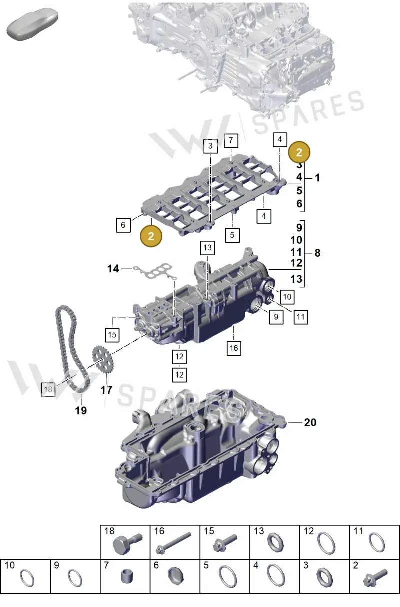 PAF008126 — Porsche 911 (2021-2022) diagram p59104000, position 2