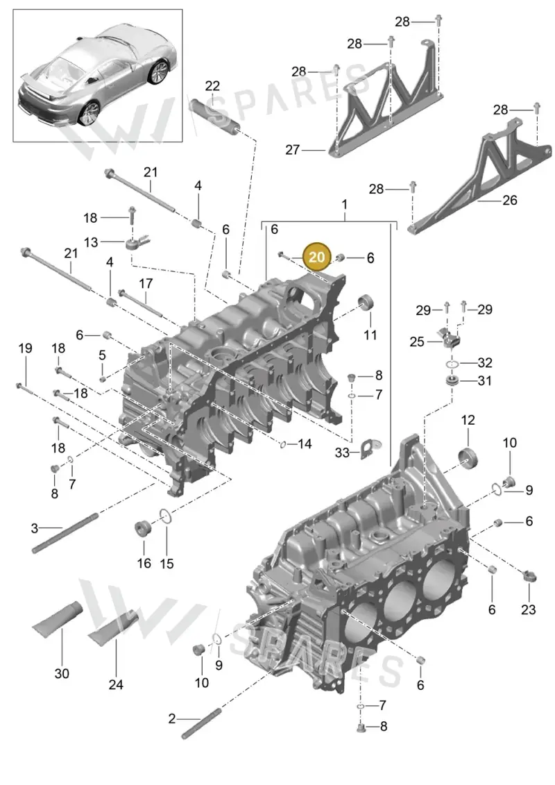 PAF008127 — Porsche 911 (2013-2020) diagram p41101010, position 20