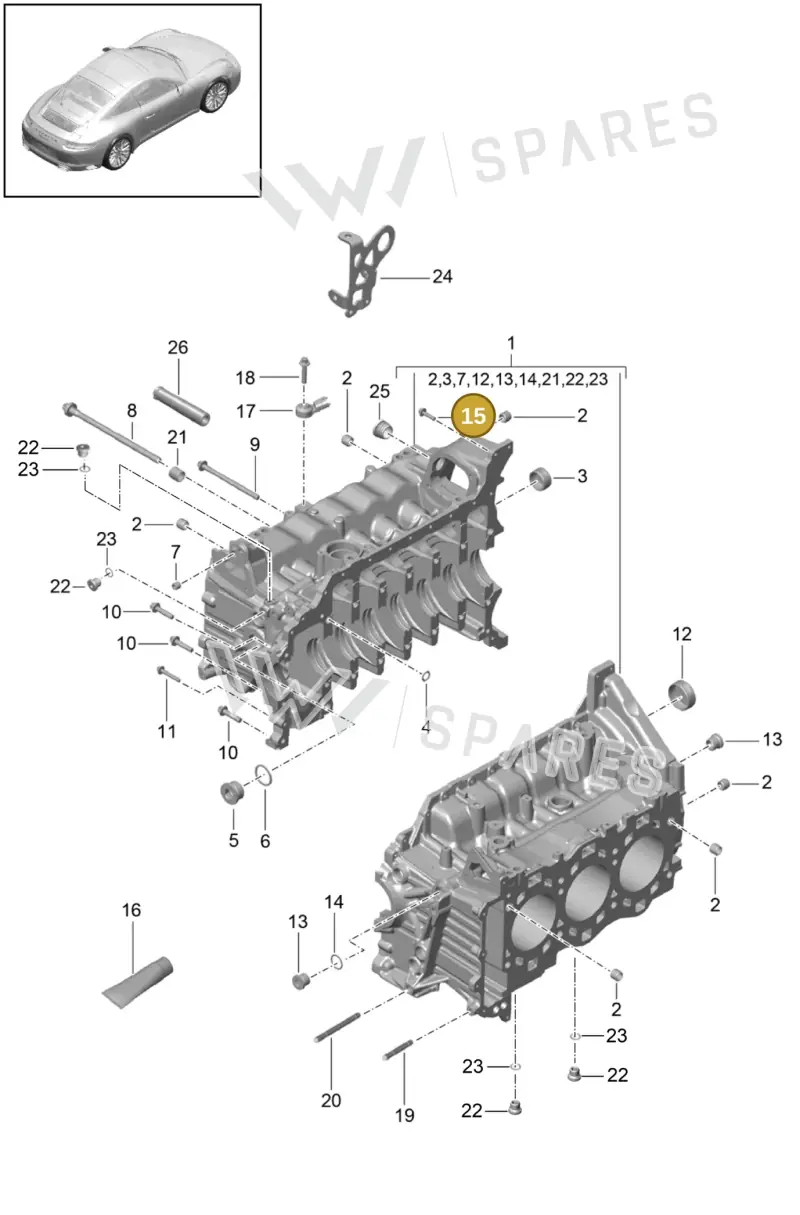 PAF008127 — Porsche 911 (2016-2019) diagram p47101005, position 15