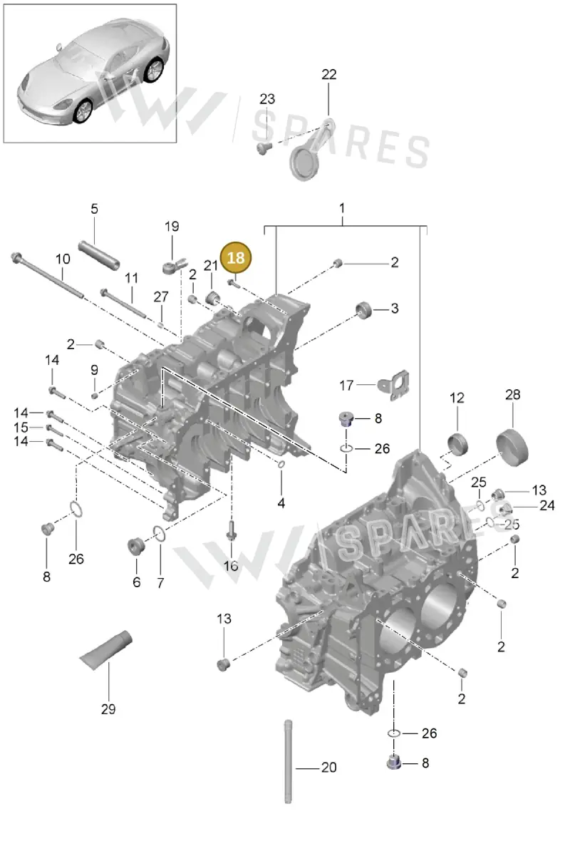 PAF008127 — Porsche Cayman (2016-2019) diagram p50101005, position 18