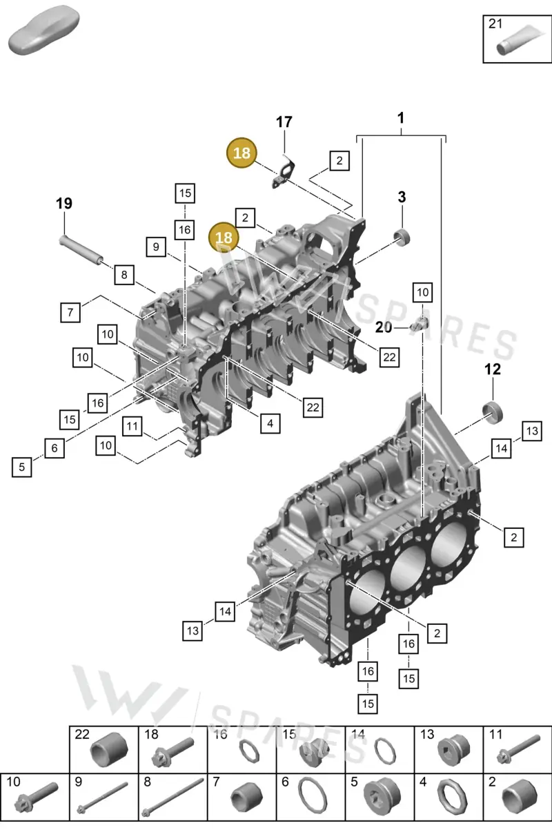 PAF008127 — Porsche Boxster Spyder (2019-2020) diagram p54101100, position 18
