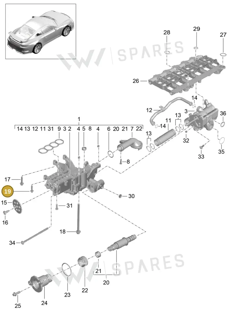 PAF008128 — Porsche 911 (2013-2020) diagram p41104000, position 19