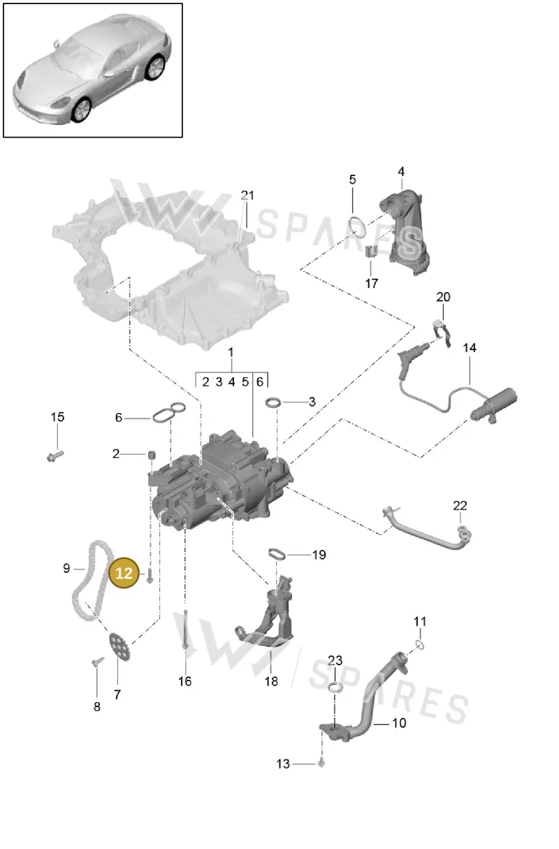 PAF008128 — Porsche Cayman (2016-2019) diagram p50104000, position 12