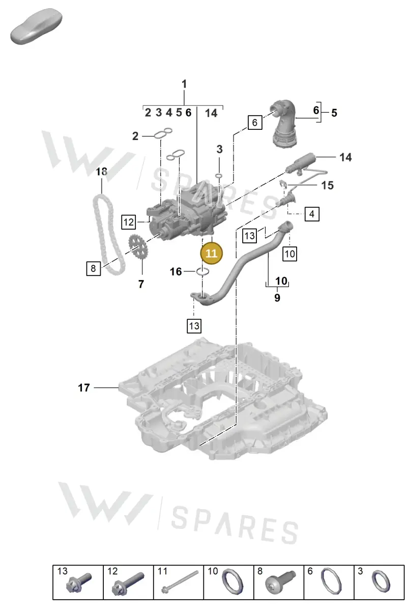 PAF008137 — Porsche Boxster Spyder (2019-2020) diagram p54104000, position 11