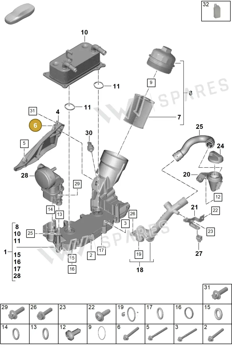 PAF008138 — Porsche 911 (2024-2025) diagram p63104100, position 6