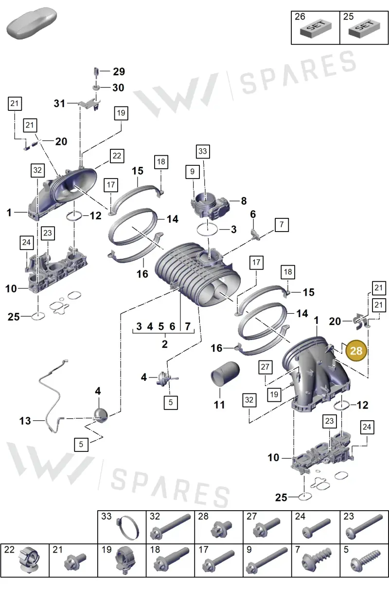 PAF008139 — Porsche Boxster Spyder (2019-2020) diagram p55107105, position 28