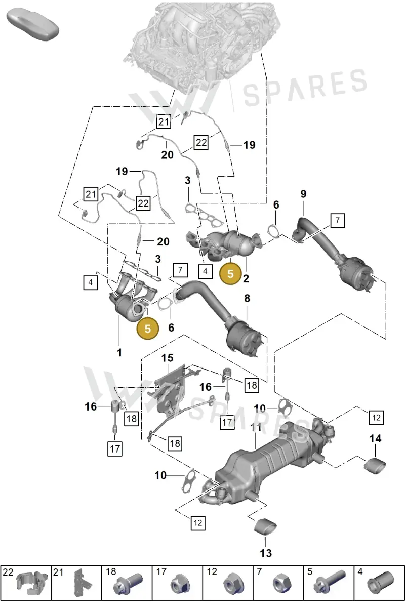 PAF008146 — Porsche Boxster Spyder (2019-2020) diagram p54202005, position 5