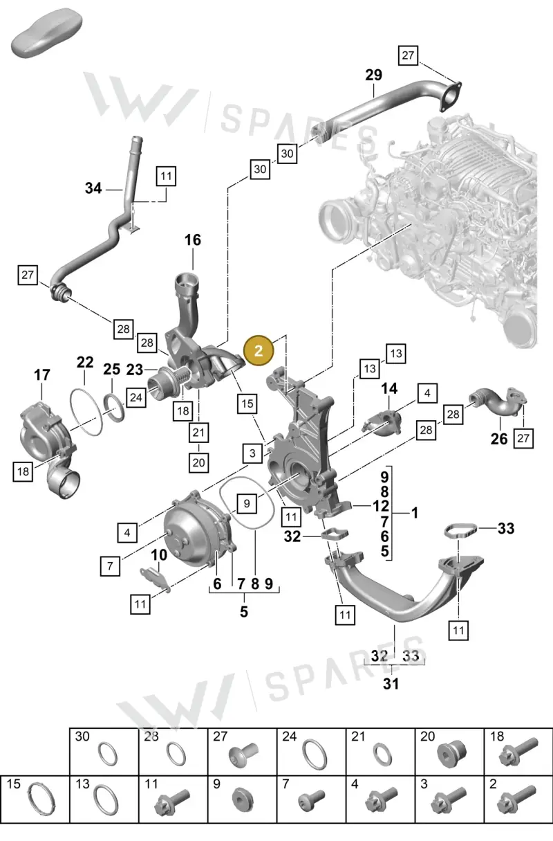 PAF008150 — Porsche Boxster Spyder (2019-2020) diagram p55105005, position 2