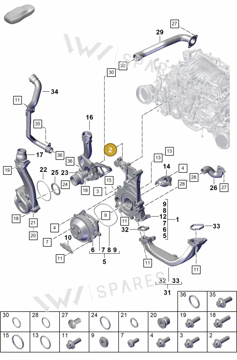 PAF008150 — Porsche 911 (2021-2022) diagram p59105000, position 2