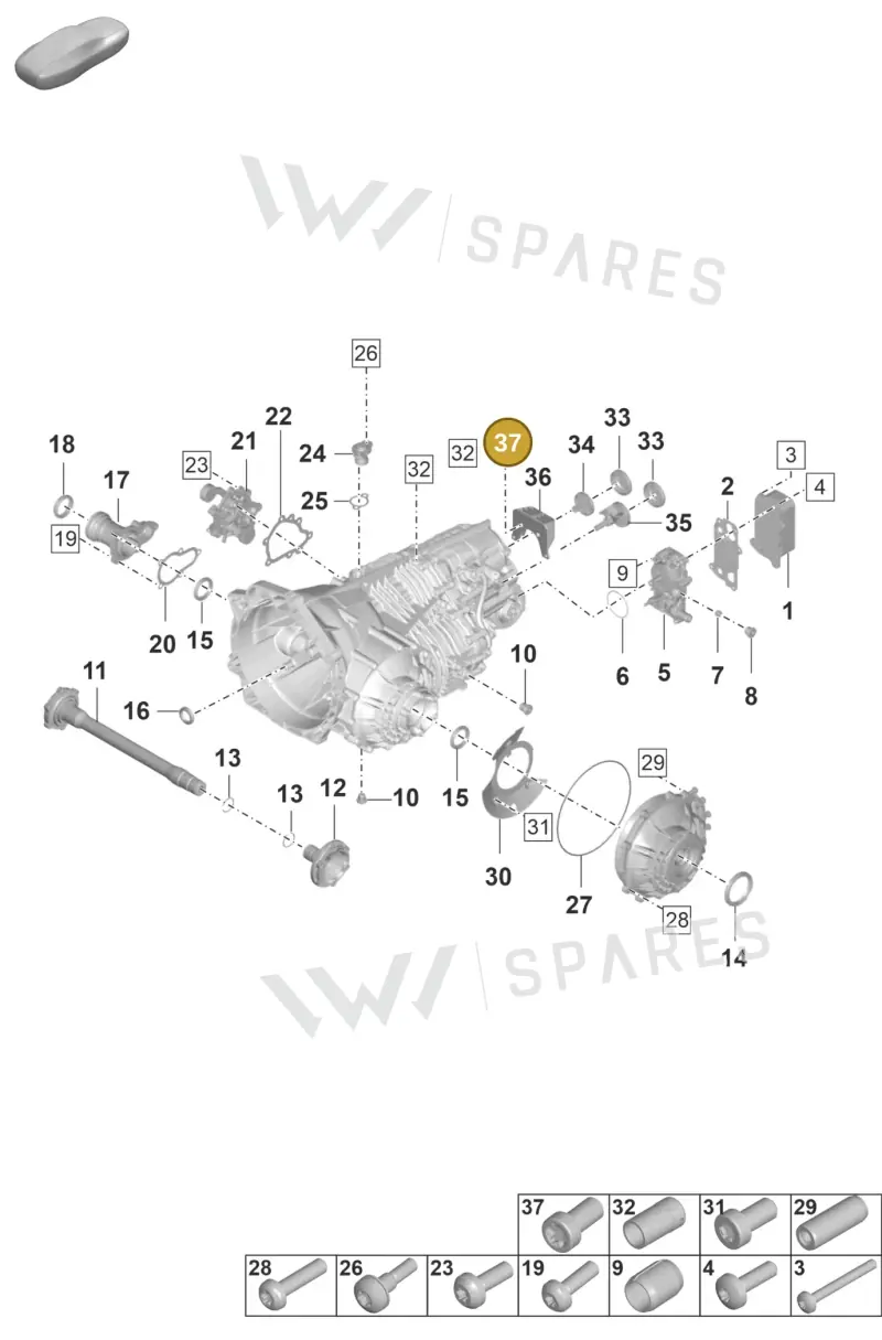 PAF008227 — Porsche 911 (2020-2022) diagram p57301100, position 37