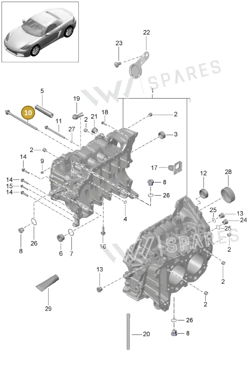 PAF008240 — Porsche Boxster (2016-2019) diagram p48101005, position 10