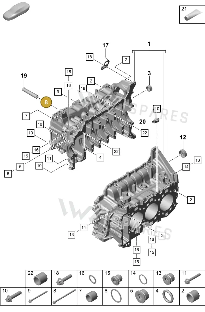 PAF008240 — Porsche Boxster Spyder (2019-2020) diagram p54101100, position 8