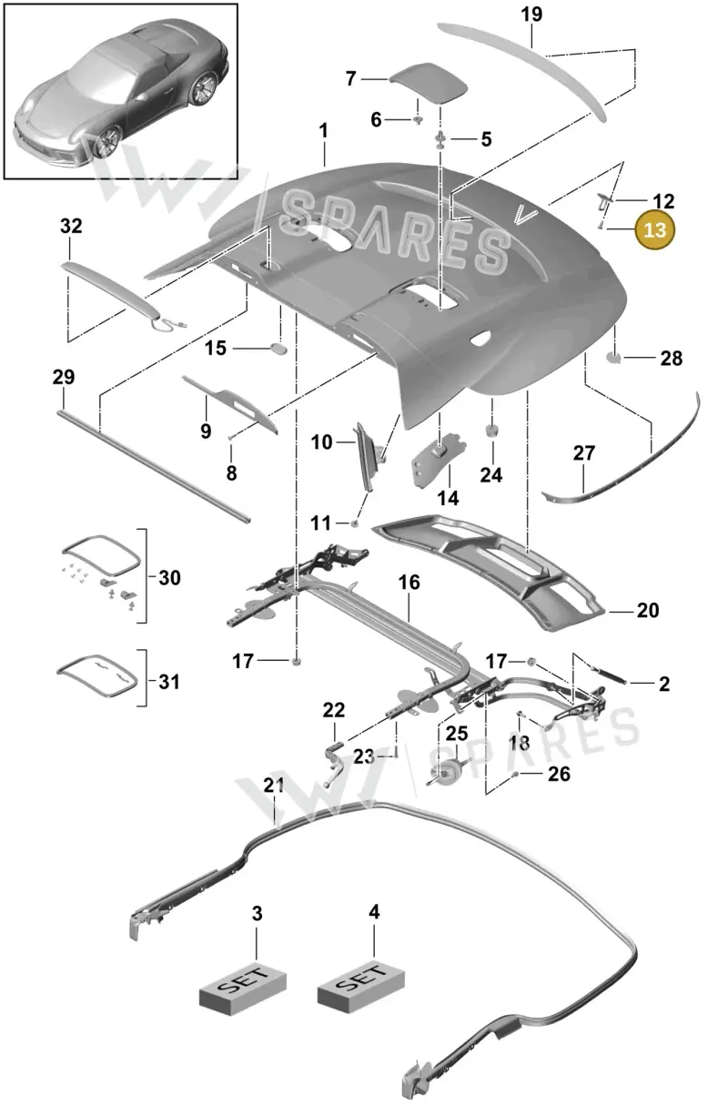 PAF008243 — Porsche 911 (2013-2020) diagram p41811500, position 13