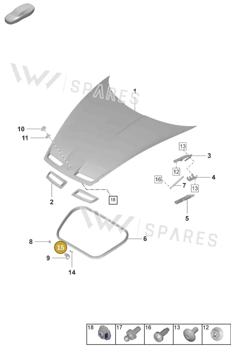 PAF008243 — Porsche 911 (2021-2022) diagram p59803000, position 15