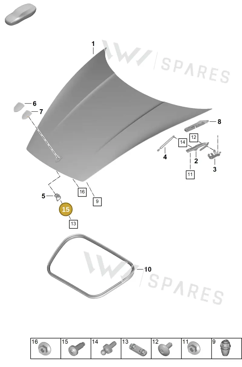 PAF008243 — Porsche 911 (2024-2025) diagram p63803000, position 15