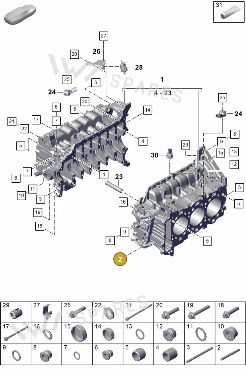 PAF008257 — Porsche 911 (2021-2022) diagram p59101100, position 2