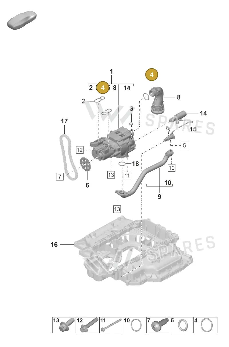 PAF008269 — Porsche 992 Sport Classic (2020-) diagram p53104000, position 4