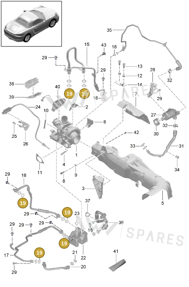PAF008276 — Porsche Boxster (2016-2019) diagram p48202005, position 19