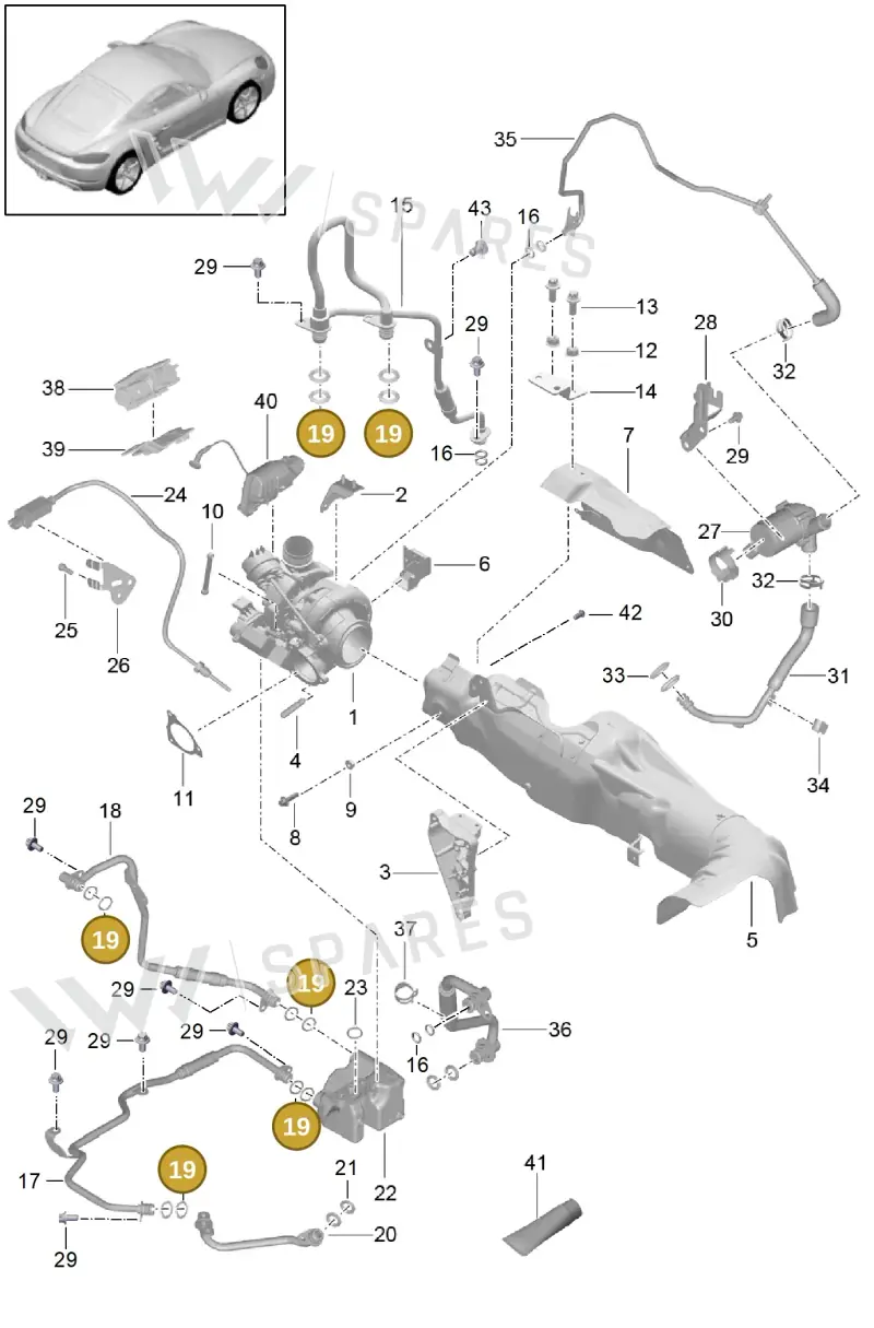 PAF008276 — Porsche Cayman (2016-2019) diagram p50202005, position 19