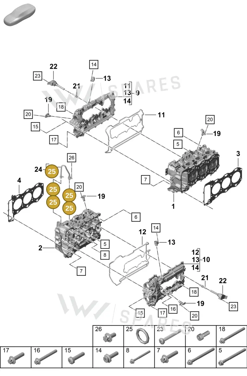 PAF008276 — Porsche Boxster Spyder (2019-2020) diagram p55103000, position 25