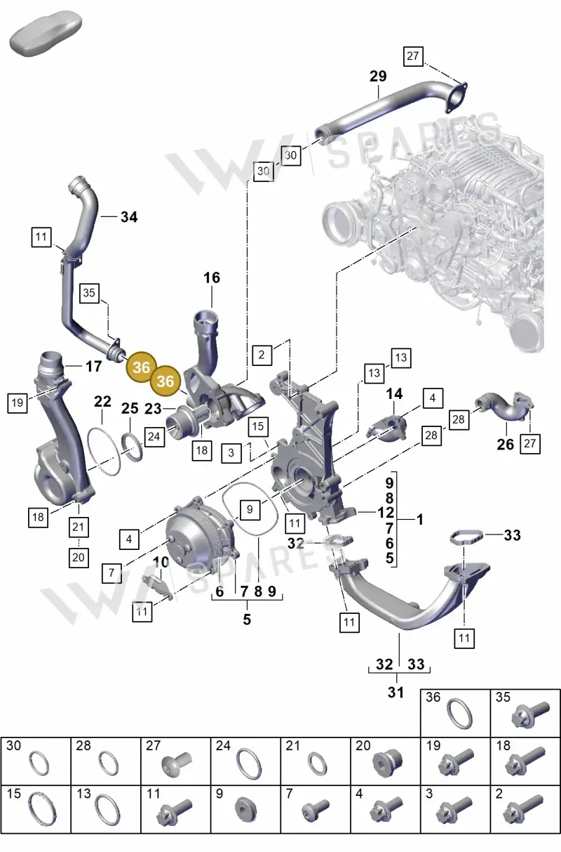 PAF008282 — Porsche GT3 RS (2021-) diagram p59105000, position 36