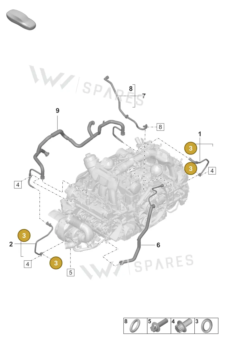PAF008288 — Porsche 992 Carrera 4 GTS (2018-2024) diagram p53107350, position 3
