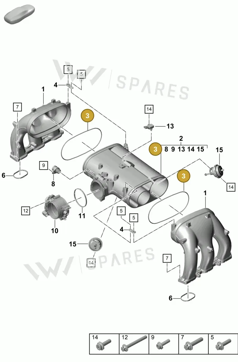 PAF008294 — Porsche Boxster Spyder (2019-2020) diagram p55107100, position 3